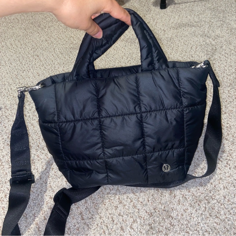 Lululemon Black Quilted Tote Bag